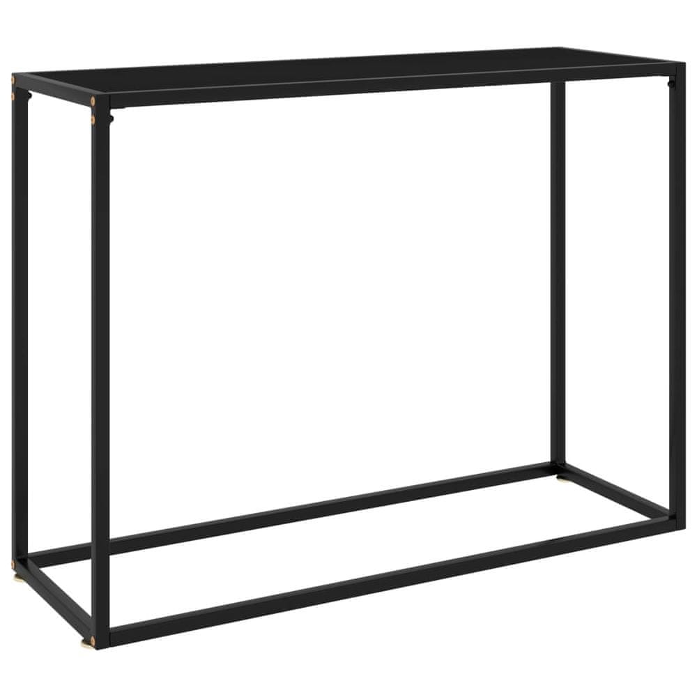 Petromila vidaXL Konzolový stolík čierny 100x35x75 cm tvrdené sklo